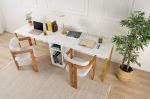 Twin Study Desk dvojitý psací stůl, bílá / zlatá Twin Study Desk dvojitý psací stůl, bílá / zlatá