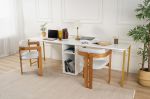 Twin Study Desk dvojitý psací stůl, bílá / zlatá Twin Study Desk dvojitý psací stůl, bílá / zlatá