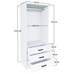 EASY šatní skříň se šuplíky, bílá EASY šatní skříň se šuplíky, bílá