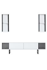 Chrome Line stylová obývací stěna, bílá / černá Chrome Line stylová obývací stěna, bílá / černá