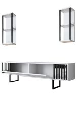Chrome Line stylová obývací stěna, bílá / černá Chrome Line stylová obývací stěna, bílá / černá