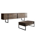 LUXE SET obývací sestava, ořech/černá LUXE SET obývací sestava, ořech/černá
