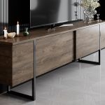 LUXE SET obývací sestava, ořech/černá LUXE SET obývací sestava, ořech/černá