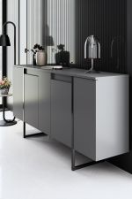 Luxe komoda na nožičkách, antracit / černá Luxe komoda na nožičkách, antracit / černá