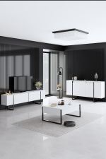 Luxe komoda na nožičkách, bílá / černá Luxe komoda na nožičkách, bílá / černá