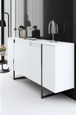 Luxe komoda na nožičkách, bílá / černá Luxe komoda na nožičkách, bílá / černá