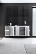 Luxe komoda na nožičkách, bílá / černá Luxe komoda na nožičkách, bílá / černá