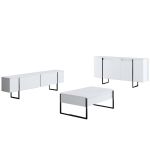 Luxe komoda na nožičkách, bílá / černá Luxe komoda na nožičkách, bílá / černá