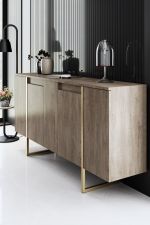 Luxe komoda na nožičkách, ořech / zlatá Luxe komoda na nožičkách, ořech / zlatá