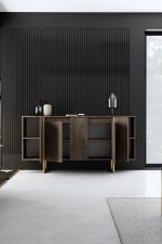 Luxe komoda na nožičkách, ořech / zlatá Luxe komoda na nožičkách, ořech / zlatá