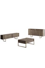 Luxe komoda na nožičkách, ořech / zlatá Luxe komoda na nožičkách, ořech / zlatá