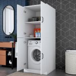 KD109 skříňka na pračku s dvířky, bílá KD109 skříňka na pračku s dvířky, bílá
