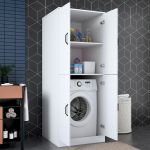 KD109 skříňka na pračku s dvířky, bílá KD109 skříňka na pračku s dvířky, bílá