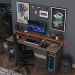 SELVINO psací stůl s kontejnerem na PC, ořech/antracit SELVINO psací stůl s kontejnerem na PC, ořech/antracit