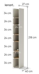 Regál 27 cm REBECCA kašmír/dub nagano Regál 27 cm REBECCA kašmír/dub nagano