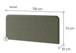 Polstrovaný záhlavník k posteli 180 cm barva šedozelená Polstrovaný záhlavník k posteli 180 cm barva šedozelená