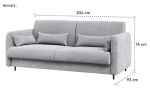 Pohovka k posteli 180 cm dub artisan, látka šedá Pohovka k posteli 180 cm dub artisan, látka šedá