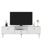 BIRCH TV stolek na nožičkách, bílá BIRCH TV stolek na nožičkách, bílá