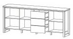Komoda BARDARO 3D3S dub grange/černá Komoda BARDARO 3D3S dub grange/černá