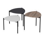 FLORINA set konferenčních stolků, bílá / antracit / ořech FLORINA set konferenčních stolků, bílá / antracit / ořech
