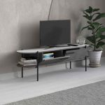 OCEANUS, TV stolek, retro šedá / bílý OCEANUS, TV stolek, retro šedá / bílý