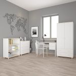 Komoda 4S FITERO bílá/akácie Komoda 4S FITERO bílá/akácie