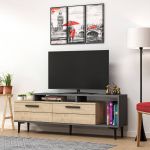 CANDLE TV stolek na nožičkách, dub / antracit CANDLE TV stolek na nožičkách, dub / antracit