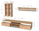 Obývací stěna OHIO dub kraft tabaco/satin Obývací stěna OHIO dub kraft tabaco/satin