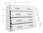 Komoda 4S MIMA 80 bílá Komoda 4S MIMA 80 bílá