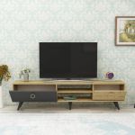VATERA TV stolek na nožičkách, dub / antracit VATERA TV stolek na nožičkách, dub / antracit