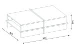 Konferenční stolek PUNO bílá/ořech Konferenční stolek PUNO bílá/ořech