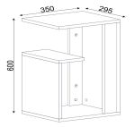 Odkládací příruční stolek PEDRO bílá/marble Odkládací příruční stolek PEDRO bílá/marble