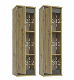 Obývací stěna OHIO dub kraft tabaco/satin Obývací stěna OHIO dub kraft tabaco/satin