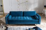 Luxusní pohovka COZY VELVET 220 CM modrá samet Luxusní pohovka COZY VELVET 220 CM modrá samet
