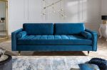Luxusní pohovka COZY VELVET 220 CM modrá samet Luxusní pohovka COZY VELVET 220 CM modrá samet