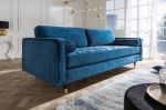Luxusní pohovka COZY VELVET 220 CM modrá samet Luxusní pohovka COZY VELVET 220 CM modrá samet