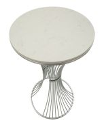 Odkládací stolek FUNNEL 100 CM bílý mramor Odkládací stolek FUNNEL 100 CM bílý mramor