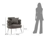 Křeslo SOFFY PLUS 85 CM šedo-stříbrné Křeslo SOFFY PLUS 85 CM šedo-stříbrné