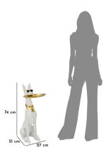 Socha/mísa CANE 74 CM bílá/zlatá Socha/mísa CANE 74 CM bílá/zlatá