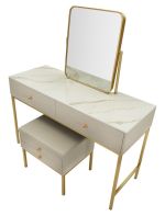 Toaletní stolek LUXURY 120 CM krémový/zlatý Toaletní stolek LUXURY 120 CM krémový/zlatý