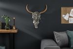 Nástěnná dekorace EXOTIC BULL 60 CM stříbrná/masiv mango Nástěnná dekorace EXOTIC BULL 60 CM stříbrná/masiv mango
