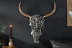 Nástěnná dekorace EXOTIC BULL 60 CM stříbrná/masiv mango Nástěnná dekorace EXOTIC BULL 60 CM stříbrná/masiv mango