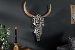 Nástěnná dekorace EXOTIC BULL 60 CM stříbrná/masiv mango Nástěnná dekorace EXOTIC BULL 60 CM stříbrná/masiv mango