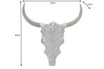 Nástěnná dekorace EXOTIC BULL 60 CM stříbrná/masiv mango Nástěnná dekorace EXOTIC BULL 60 CM stříbrná/masiv mango