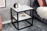 Noční stolek ELEGANCE BLACK 45 CM bílý mramorový vzhled Noční stolek ELEGANCE BLACK 45 CM bílý mramorový vzhled