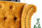 Křeslo CHESTERFIELD tmavě žluté samet Křeslo CHESTERFIELD tmavě žluté samet