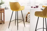 Barová židle DUTCH COMFORT tmavě žlutá samet Barová židle DUTCH COMFORT tmavě žlutá samet