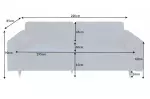 Luxusní pohovka COZY VELVET 220 CM modrá samet Luxusní pohovka COZY VELVET 220 CM modrá samet