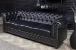 Pohovka CHESTERFIELD 3M 205 CM černá umělá kůže Pohovka CHESTERFIELD 3M 205 CM černá umělá kůže