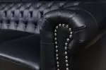 Pohovka CHESTERFIELD 3M 205 CM černá umělá kůže Pohovka CHESTERFIELD 3M 205 CM černá umělá kůže
